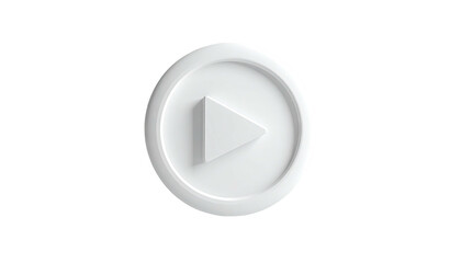 Glossy white play button icon, centred, on a black background