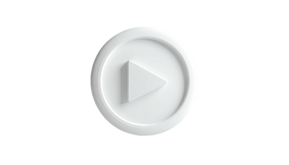 Glossy white play button icon, centred, on a black background