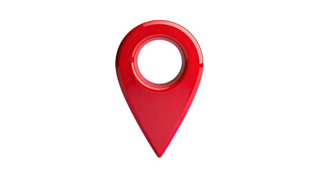 Red map pin with glossy shine