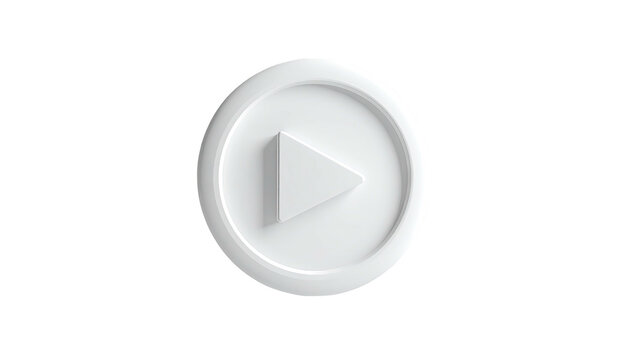 Glossy white play button icon, centred, on a black background
