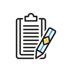 Multi color icon for written