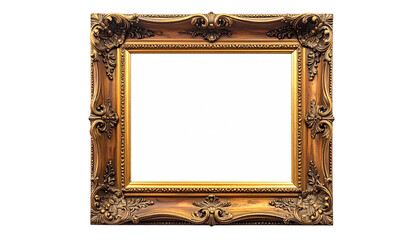 Ornate golden frame, empty center