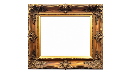 Ornate golden frame, empty center