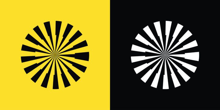 Abstract radial shapes create visual impact with modern background design. Artistic graphic element