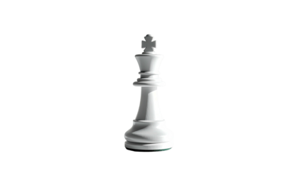 White chess king stands alone against black background
