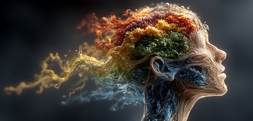 Human silhouette with chakra points labeled for mindfulness and energy balance