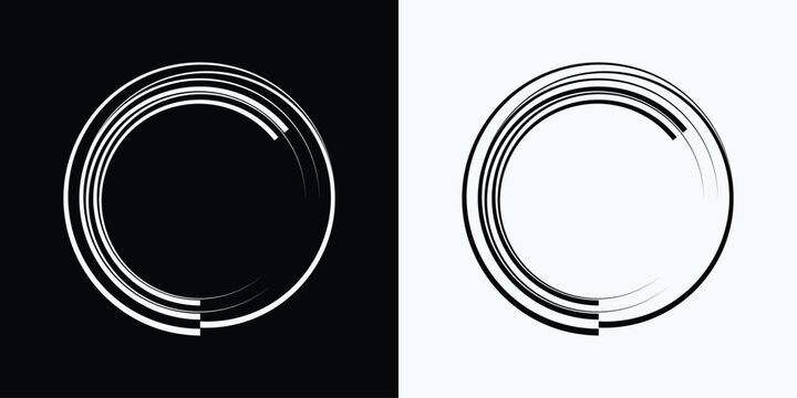 Dynamic circular motion lines create captivating optical illusion. Abstract and engaging design element