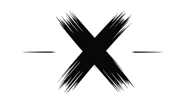 An abstract black cross with brush stroke effect isolated on great for graphic design, banners, posters, and other creative projects