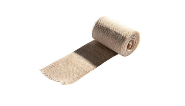 Rolled elastic bandage casts a shadow