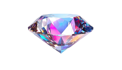 Iridescent gemstone, facets reflecting light