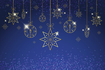 Art & Illustration an abstract blue background with photons, snowflakes and different decors