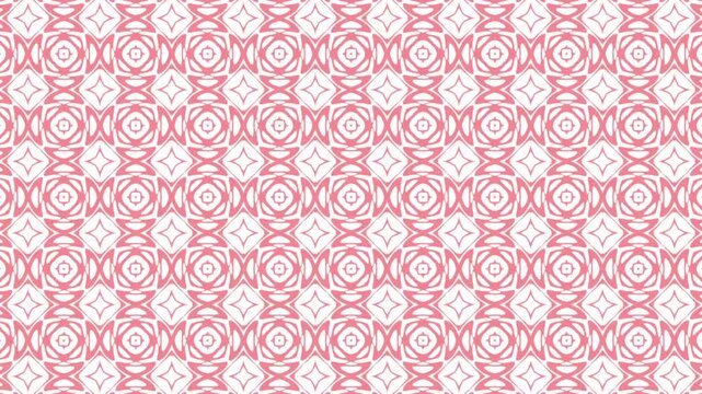 Pastel Pink and White Floral-Geometric Kaleidoscope Pattern Background