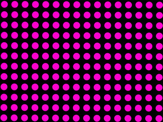 Vibrant pink polka dots arranged in a seamless repeating pattern on a black background. Bold, modern, and eye-catching design ideal for textiles, prints, and digital projects.
