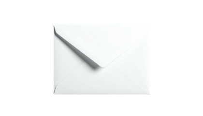 White envelope, closed, laying on a black background
