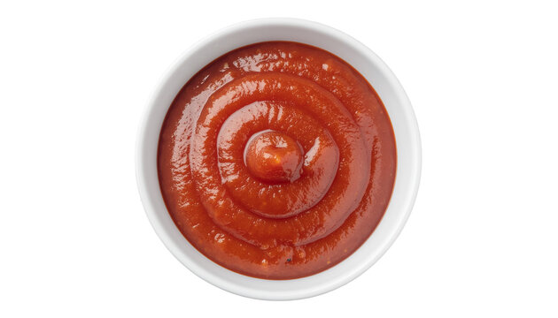 Spicy red chunky tomato sauce in bowl, transparent background - Powered by Adobe