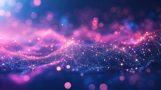 Digital network connections visualizing data flow and abstract technology