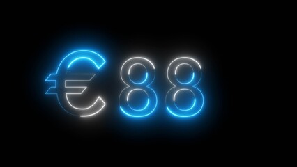 Counting money text illustration number. 88 Euro currency. Business growth financial money.