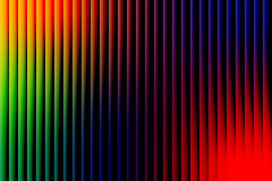 Vibrant vertical stripes of rainbow colors transitioning from bright green to deep red and blue abstract background