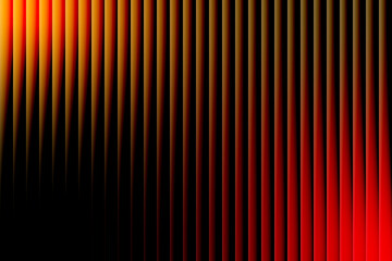 Fototapeta premium Abstract vertical lines of warm orange and deep red light create a vibrant textured background with a dramatic shadowy foreground