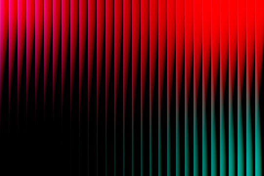 Vibrant vertical lines of red and teal gradient abstract background with dark shadowy base