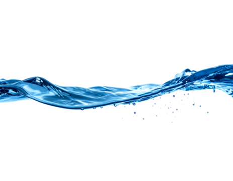 Close-up of flowing water against a stark black background, showcasing the fluidity and reflective qualities of a liquid