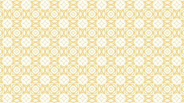 Pale Yellow and White Floral-Geometric Kaleidoscope Pattern Background