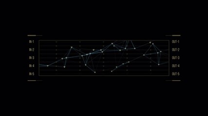 Abstract scientific graph with data points and lines on a black background. - Powered by Adobe