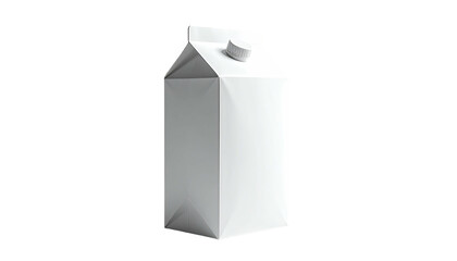 White milk carton, peaked top, with white screw-cap lid