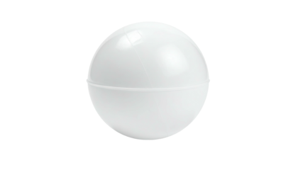 Seamless white sphere in two halves