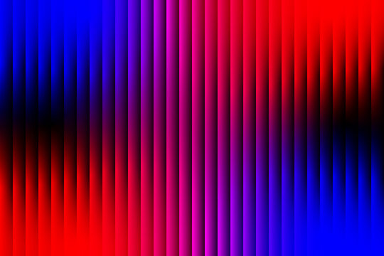 Vibrant vertical stripes transitioning from deep blue to fiery red with subtle black shadows and pink hues