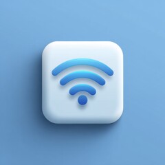 Exploring wireless connectivity icon design digital art minimalist aesthetic blue background abstract perspective