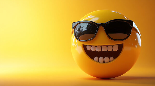 Cool and confident emoji with sunglasses brings positive vibes and playful charm to your projects, perfect for social media and branding