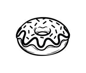 Hand-drawn outline vector donat with sketchy lines