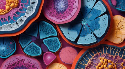 Abstract Pathological Tissue Cross-Section – Stylized Cellular Anatomy