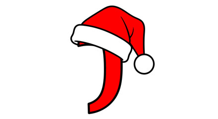 Christmas comma punctuation santa hat holiday season illustration