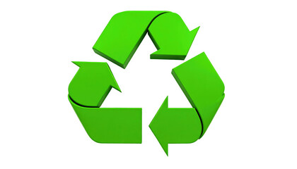 Obraz premium Green recycling symbol with three arrows arranged in a triangle shape, set against a black background