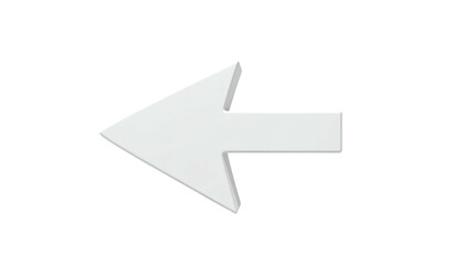 White arrow points left on black, slightly 3D