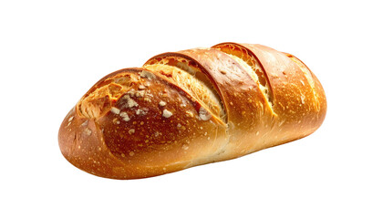 Sliced rustic bread loaf, golden crust