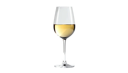 Wine glass filled with yellow liquid isolated against black