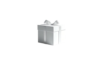 Isolated white gift with ribbon on black