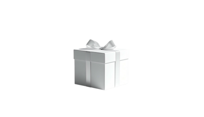 Isolated white gift with ribbon on black