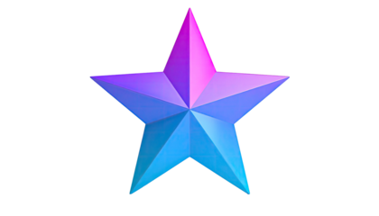 Gradient star, top pink, bottom blue