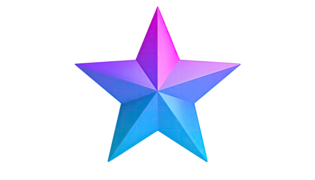 Gradient star, top pink, bottom blue