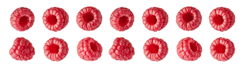 PNG Assorted Fresh raspberries, element set on transparent background