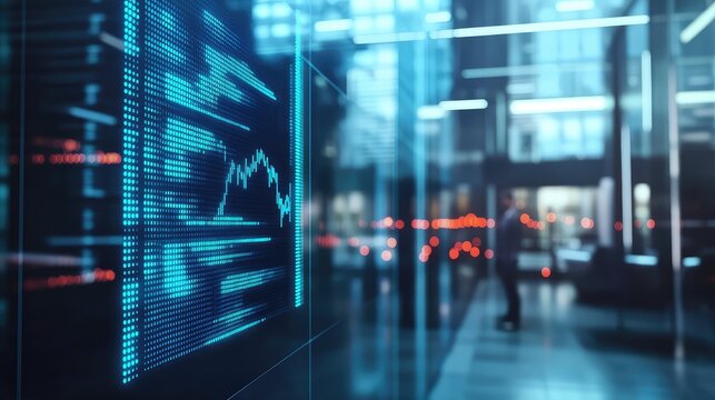 Financial data display showing business market trends
