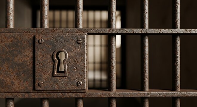 Rusty jail cell bars