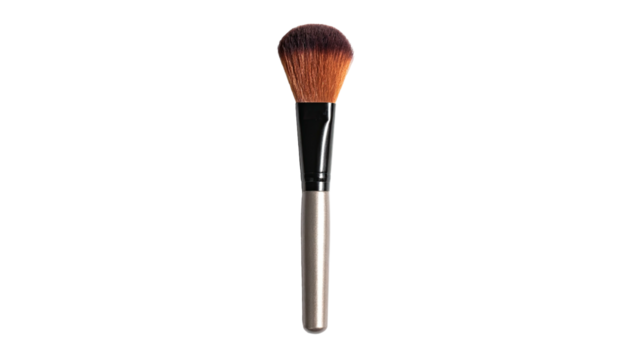 Makeup brush soft brown bristles, gradient handle