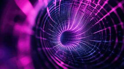 Abstract light tunnel showing futuristic digital wormhole