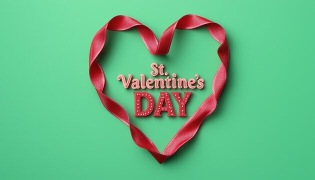 Valentine's Day Heart with Ribbon Design