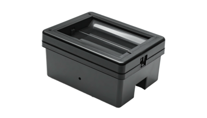 Black rectangular scanner with recessed scanning surface